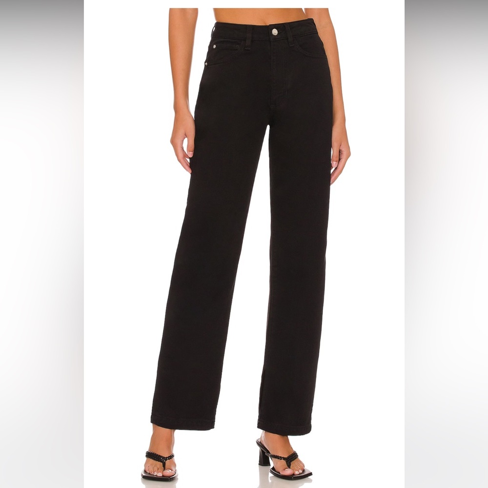 NWT WeWoreWhat Mom Slit Straight Jean in Black